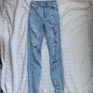 American Eagle high waisted ripped jeans